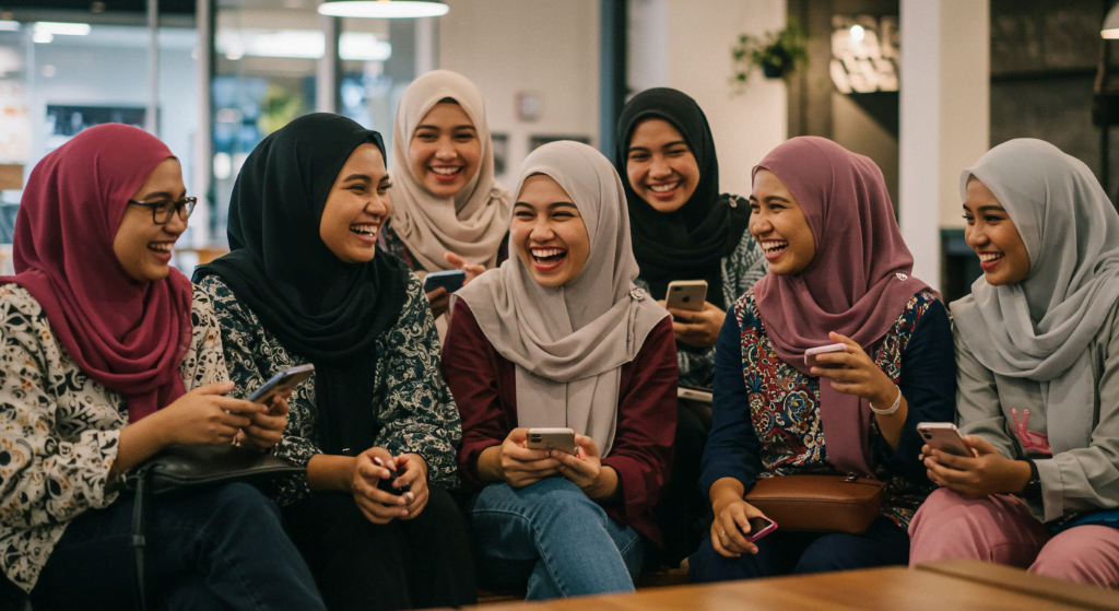Wanita muda berbincang tentang cara kurus tanpa bersenam, sesuai untuk gaya hidup moden